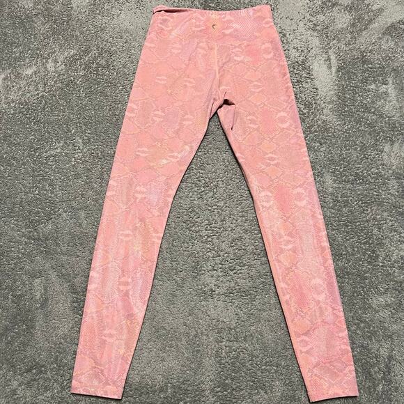 Zyia Active Leggings Womens 6-8 Pink Snake Print Ankle Pants - Picture 3 of 8